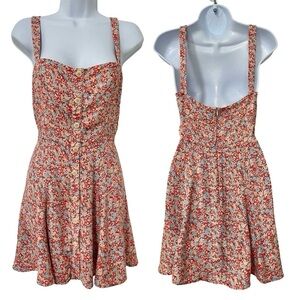 Reformation Jessa Floral Mini Dress Size 2 Pink‎ Dulce Sweetheart Neckline